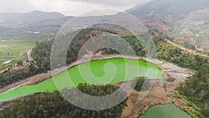 Telaga warna lake at plateau dieng