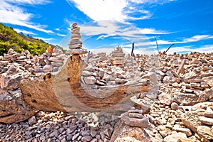 Telascica bay on Dugi Otok island stone desert amazing landscape view