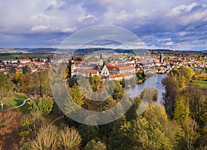 Telc castle in Czech Republic - aerial view