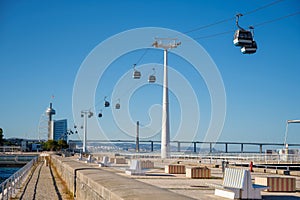 Telecabine Cable car in Lisbon, Portugal