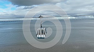 Telecabine Lisboa at Park of Nations. Cable car of Lisbon over the Tagus river