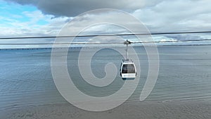 Telecabine Lisboa at Park of Nations. Cable car of Lisbon over the Tagus river