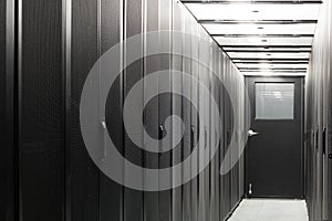 Telecom equipment in racks