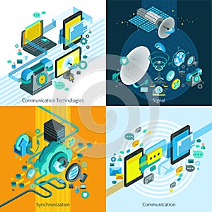 Telecom Isometric 2x2 Design Concept