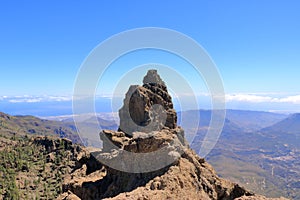 Telecom towers in ambience of pico de la nieves mountains in Gran Canaria Spain