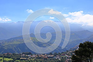 Telecom towers in ambience of pico de la nieves mountains in Gran Canaria Spain