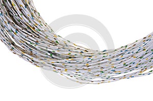 Telecom white cable isolated on white