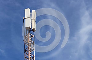 Telecommunication antenna mast or mobile tower transmits waves