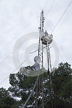 Telecommunication Antenna with repeaters used to mobile phone and tv