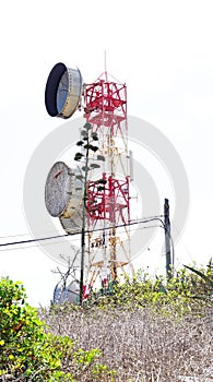 Telecommunication antennas on top of the mountain in El Hierro, Santa Cruz de Tenerife