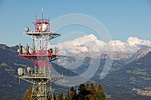 Telecommunication and broadcasting tower at Amerlugalpe