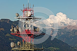 Telecommunication and broadcasting tower at Amerlugalpe