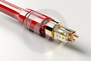 Telecommunication Cable on white background