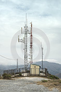 Telecommunication (GSM) towers with TV antennas