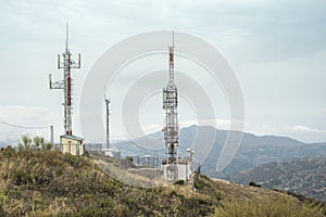 Telecommunication (GSM) towers with TV antennas