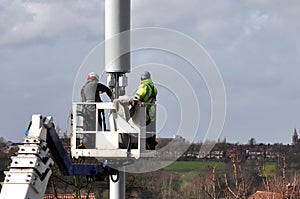 Telecommunication Mast Being Repaired