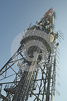 Telecommunication mast TV antenna
