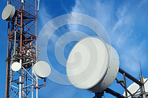 Telecommunication mast TV antennas