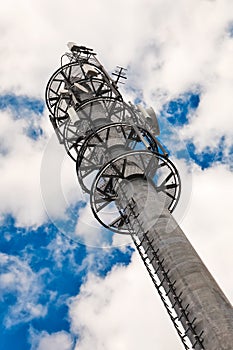 Telecommunication monopole tower.