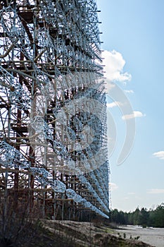 Telecommunication radio center in Pripyat, Chernobyl area known as `the Arc` or `Duga`