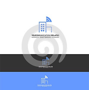Telecommunication related-office broadcast signal-logo template photo
