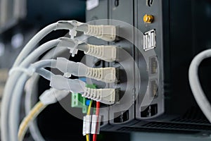 Telecommunication technology equipment - fiber optic cables and switch