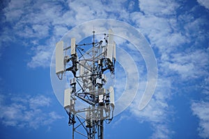 Telecommunication tower of 4G and 5G cellular