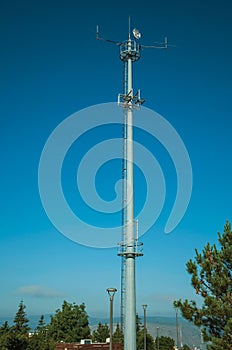 Telecommunication tower with antennas