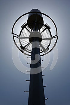 Telecommunication tower on the backlight