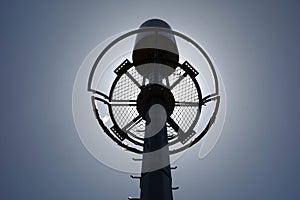 Telecommunication tower on the backlight