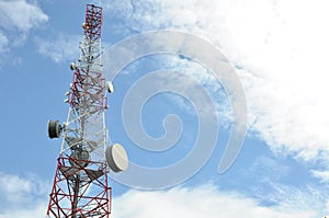 Telecommunication tower with cell phone antenna system