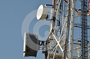 Telecommunication tower with cell phone antenna system