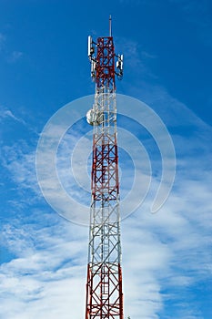 Telecommunication tower with cell phone antenna system