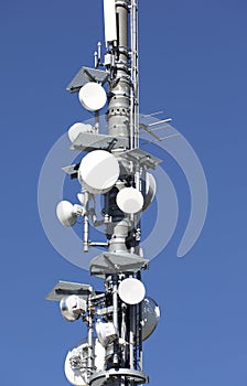 Telecommunication tower close up