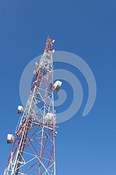 Telecommunication tower mast TV and radio antenna