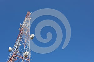 Telecommunication tower mast TV and radio antenna