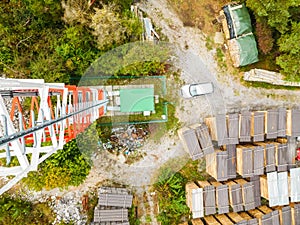 Telecommunication tower of mobile telephone network base station with smart cellular antennas radiating strong signal