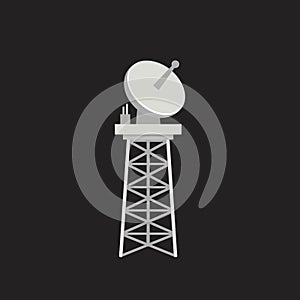 Telecommunication Tower with Round Plate, Mobile Phone Communication Repeater, Television or Radio Broadcasting Antenna