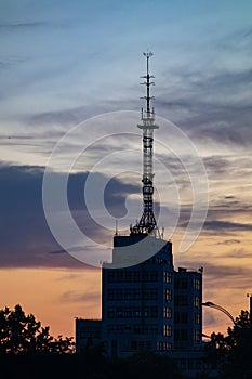 Telecommunication tower station television antenna