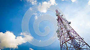 Telecommunication Tower Under Cloudy Sky