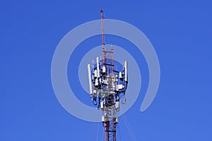 Telecommunication tower. Wireless Communication Antenna Transmitter.