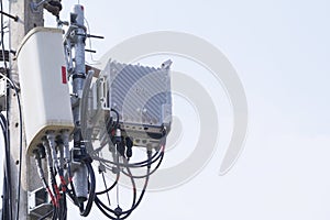 Telecommunication tower. Wireless Communication Antenna Transmitter.