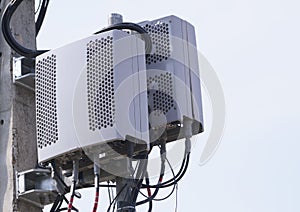 Telecommunication tower. Wireless Communication Antenna Transmitter.