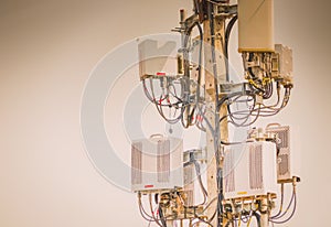 Telecommunication tower. Wireless Communication Antenna Transmitter.