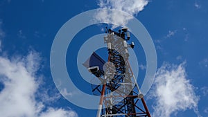 Telecommunication towers include of radio microwave and television antenna system . time lapse