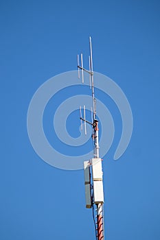 Telecommunication towers with TV antennas