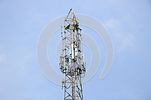 Telecommunication towers with TV antennas