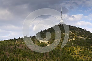 Telecommunication transmitters tower on Jested, Liberec, Czech Republic