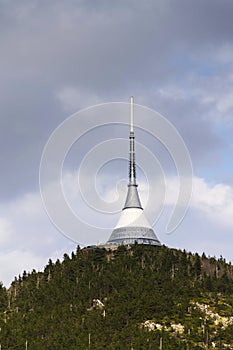 Telecommunication transmitters tower on Jested, Liberec, Czech Republic