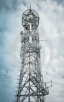 Telecommunications antenna..Radio mast located in the city of CheÅ‚m. Poland